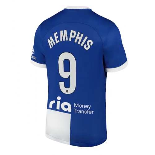 Moški Nogometni dresi Atletico Madrid Memphis Depay #9 Gostujoči 2023-24 Kratek Rokav